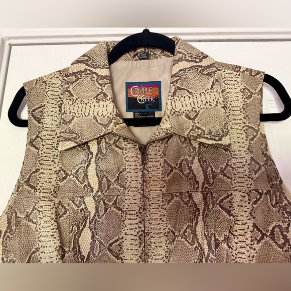 Vintage Snake Print Leather Vest - Picture 2 of 6